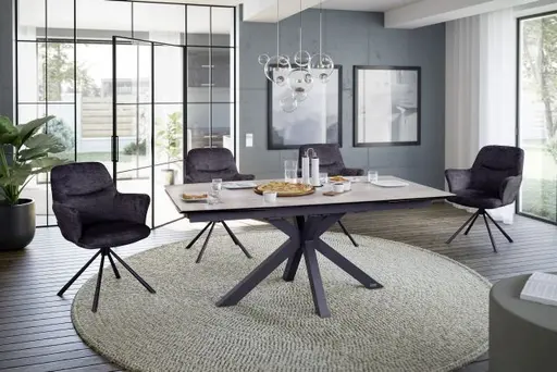 Esstisch MELANIA - ausziehbar, LB ca. 180x95, Keramik, Braun