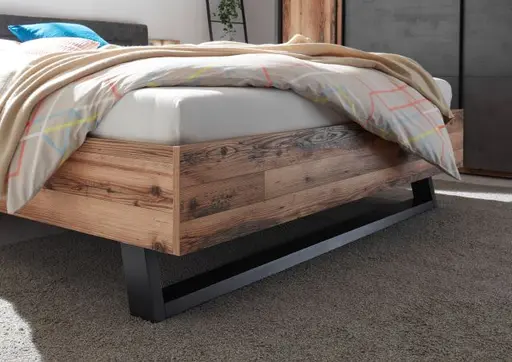 Bettanlage- Liegefläche ca. 180x200 cm, Holzdekor, Dunkelgrau