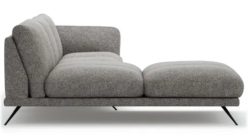 Ecksofa Valdemoro - Longchair mit 2,5-Sitzer rechts inkl. Rückenlehne verstellbar, Stoff, Grau