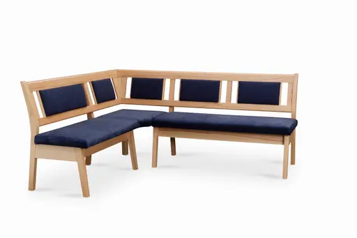 Eckbank - mit Truhe, Breite ca. 155x195 cm, Polyester, Dunkelblau