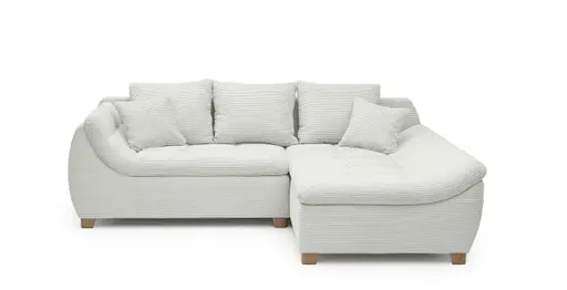 Ecksofa JAMILA - 2-Sitzer, Ecke rechts, Stoff, Beige