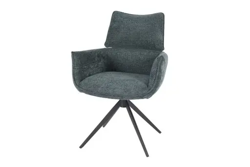 Armlehnstuhl MARGIT - drehbar, Stoff, Graublau