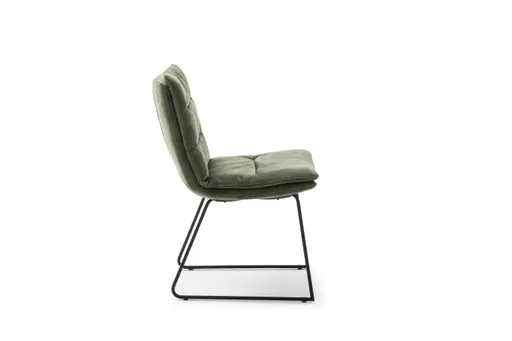 Stuhl Jukka - Stoff, Eukalyptus, Kufen, Schwarz