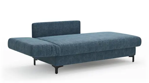 Schlafsofa Verano - Ausrichtung links inkl. Schlaffunktion und Bettkasten, Stoff, Petrol
