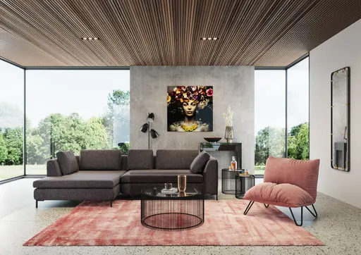 Couchtisch-Set- Stahl, Schwarz, Glas, Schwarz