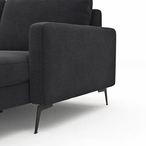 Wohnlandschaft Enna - Ecke links, 2,5-Sitzer, Longchair rechts, Stoff, Anthrazit