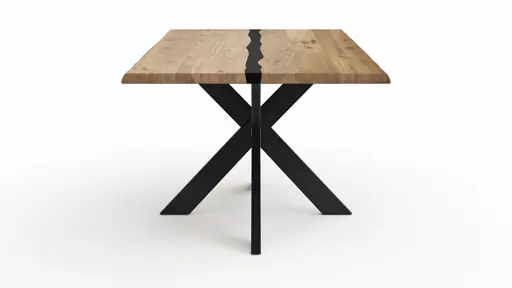 Esstisch Kima - LB ca. 220x100 cm, Wildeiche massiv mit Epoxid-Harz