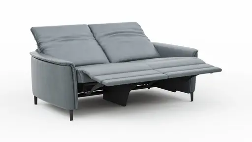 Sofa Bolivien - 2,5-Sitzer mit Relaxfunktion/Kopfteilverstellung motorisch, Leder, Steel