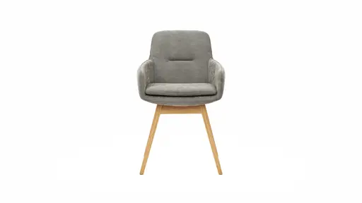 Armlehnstuhl Macano - Stoff, Hellgrau