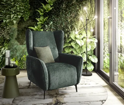 TV-Sessel - Relaxfunktion, Stoff, Grün