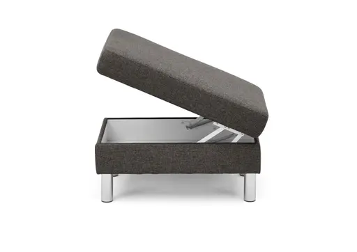 Hocker COOL - BL. ca. 70x70, mit Stauraum, Stoff, Mocca