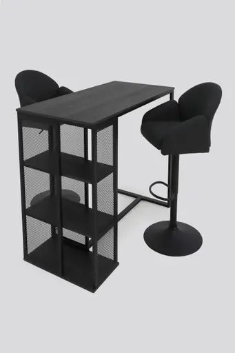 Barhocker - drehbar, höhenverstellbar, Stoff, Anthrazit