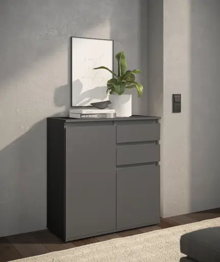 Kommode - B ca. 80 cm, Anthrazit