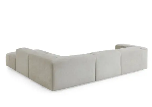 Ecksofa - 3-Sitzer mit Ecke rechts, Stoff, Natur