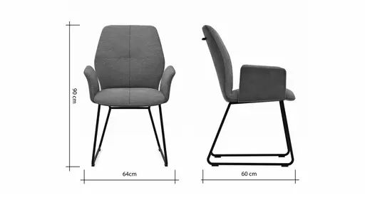 Armlehnstuhl Dinner - Stoff, Anthrazit