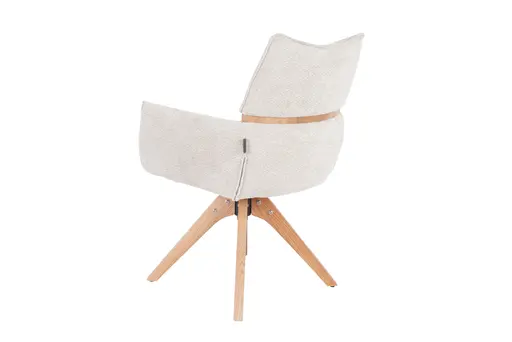 Armlehnstuhl MAROU - drehbar, Stoff, Beige
