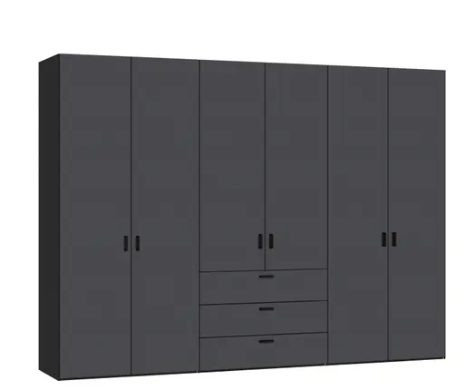 Drehtürenschrank JOIN IT- B ca. 303 cm, Schwarz, Anthrazit