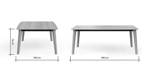 Esstisch Saltino - ausziehbar, LB ca. 180x100 cm, Eiche massiv