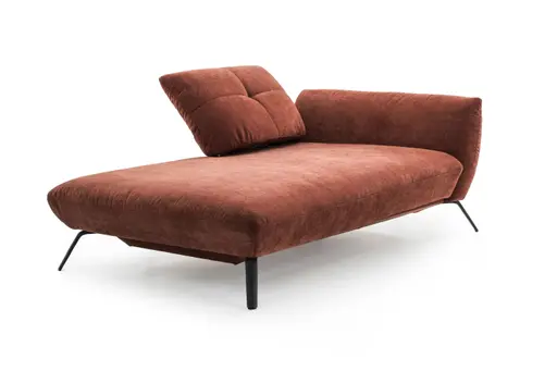 Recamiere rechts - inkl. Bettkasten, Stoff, Kupfer