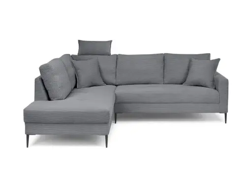 Ecksofa - Ecke links, 3-Sitzer, Stoff, Grau