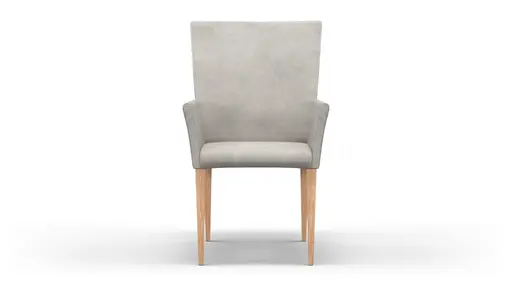Armlehnstuhl Floriana - Stoff, Hellgrau