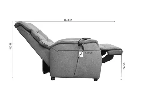 TV-Sessel MARLO - Relaxfunktion, Stoff, Braun