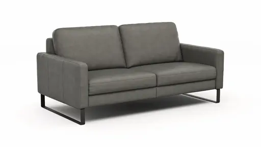 Sofa Enna - 3-Sitzer, Leder, Grau