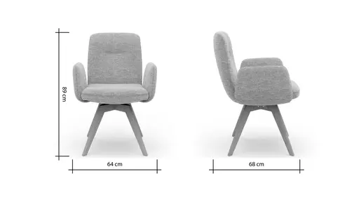 Armlehnstuhl Kamari - Stoff, Graubeige