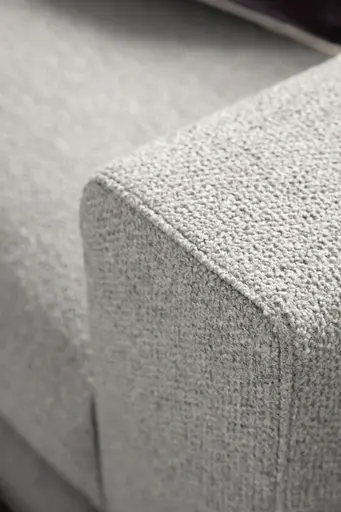 Ecksofa Cuneo - Longchair links, 2,5-Sitzer, Ecke rechts, Stoff, Hellgrau