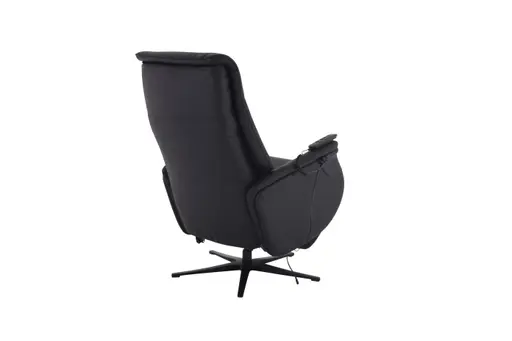 TV-Sessel MAREK - drehbar, Relaxfunktion, Kopfteilverstellung, Leder, Schwarz