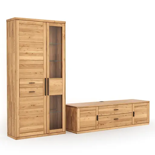 Wohnwand Faro 6.0 -  Wildeiche massiv, geölt