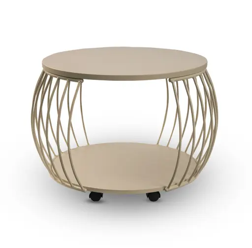 Couchtisch - Ø/H ca. 60x47 cm, Cremeweiß