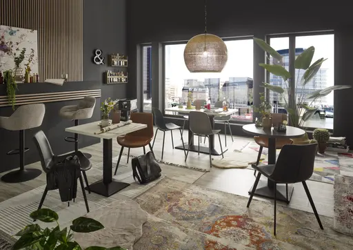 Esstisch - LB ca. 120x70 cm, ausziehbar, Eiche Dekor, Schwarz