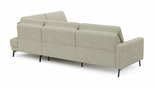 Ecksofa Valera - 3-Sitzer mit Ecke rechts inkl. Rückenlehne verstellbar, Stoff, Limone