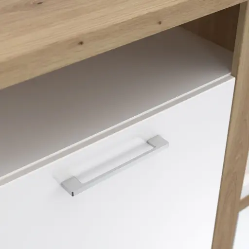 Garderobe - Weiß, Eiche Dekor