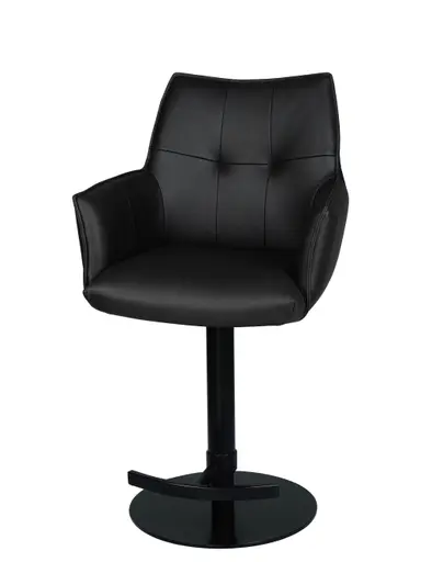 Barhocker MAKANA - drehbar, höhenverstellbar, Stoff, Schwarz