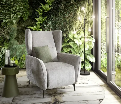 TV-Sessel - Relaxfunktion, Stoff, Silberfarben