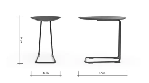 Sofatisch Fano - LBH ca. 57x39x54 cm, Fenix, Aubergine