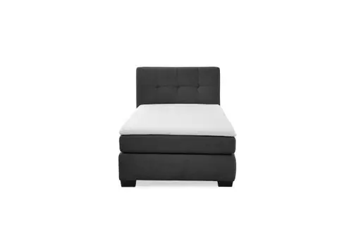 Boxspringbett JILA- Ligefläche ca. 120x200 cm, Stoff, Schwarz
