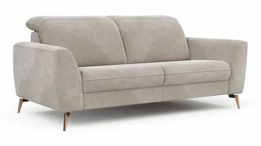 Sofa Tulsa KV - 2,5-Sitzer, inkl. Kopfteilverstellung, Stoff, Graubeige