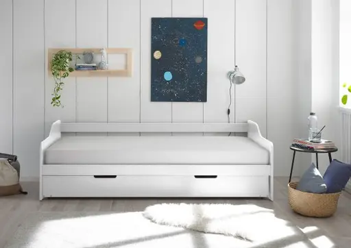 Tandemliege - Liegeflächen ca. 90x200 cm, Weiß