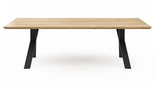 Esstisch Flore - LB ca. 240x120 cm, Wildeiche massiv, natur geölt
