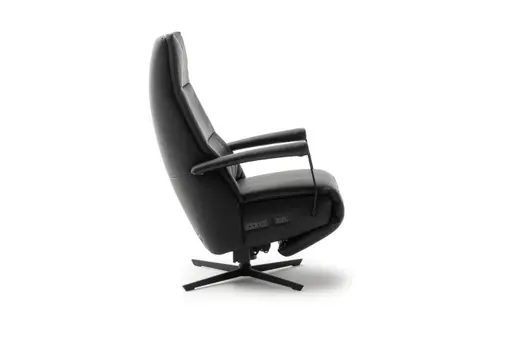 Sessel Possitano - motor. Relaxfunktion und Aufstehhilfe, Leder, Schwarz