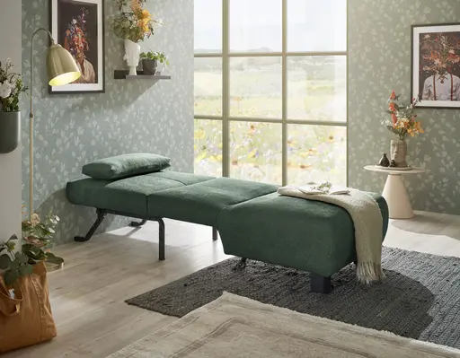  Faltsessel EBBY - ohne Armlehne inkl. Schlaffunktion, Stoff, Dunkelgrün