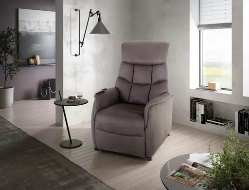 TV-Sessel MARLO - Relaxfunktion, Stoff, Braun