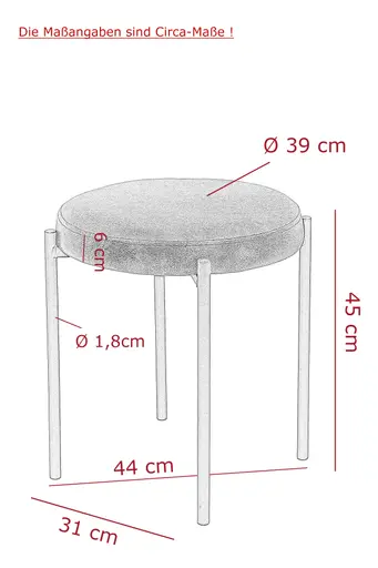 Hocker - Microfaser, Vintage Anthrazit