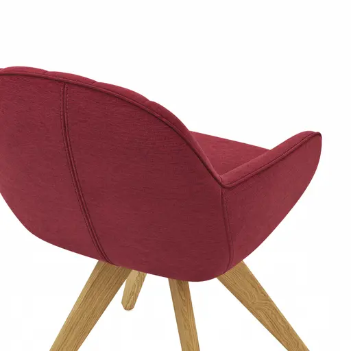 Polsterstuhl Dinner - drehbar, Stoff, Rot