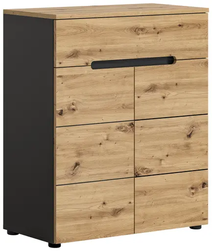 Garderobe - inkl. Sitzkissen, Basalt grau, Artisan Eiche Nachbildung