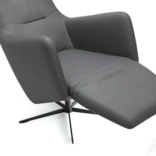 Relaxsessel Rufus - inkl. Relaxfunktion (motorisch), Akku, Leder, Anthrazit