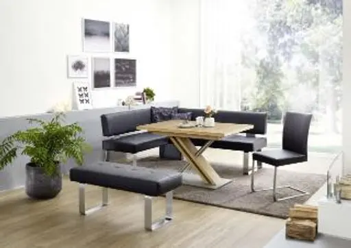 Eckbank EM 8310 - BT ca. 156x203 mit Rückenlehne, Leder, braun